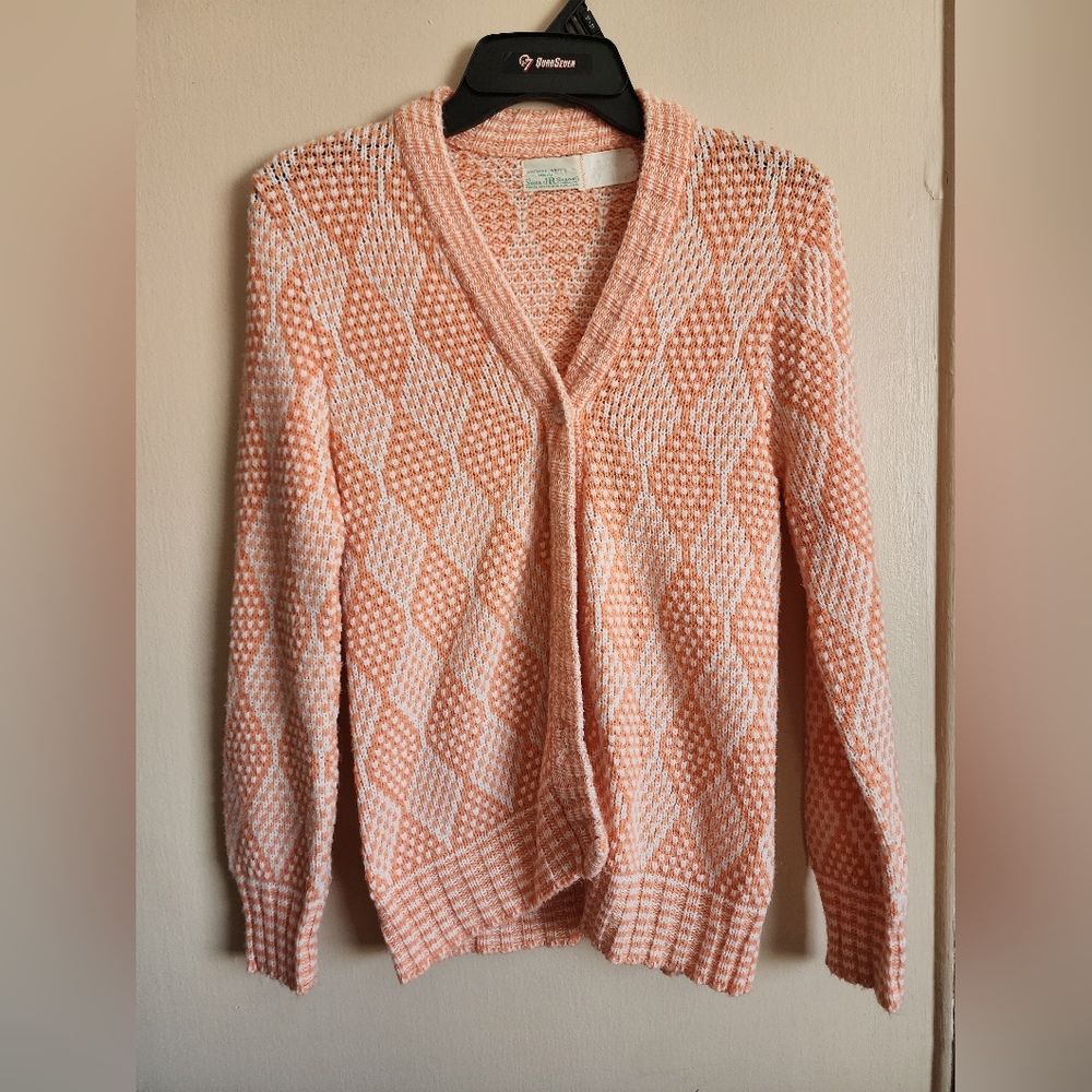 Peach Diamond Knit Women's Sweater